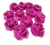 10 unids/pack rosa rojo lentejuelas forma de flor parche lindo hecho a mano coser for ropa Jeans chaqueta sombrero zapatos Decoración