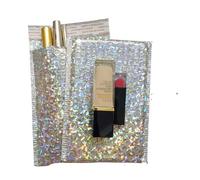 10 unids/paquete de papel de aluminio con burbujas, embalaje de pestañas coloridas, bolsa de mensajería autoadhesiva para regalo, sobres de envío acolchados, láser plateado, 15x20cm