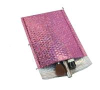 10 unids/paquete de papel de aluminio con burbujas, embalaje de pestañas coloridas, bolsa de mensajería autoadhesiva para regalo, sobres de envío acolchados, rosa láser, 18x23cm