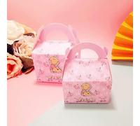 10 Unids Rosa Baby Shower Cajas de Regalo Cumpleaños Dulces Caja de Papel Recién Nacido Fiesta de cumpleaños Niña Niño Decoración Niños Favor Presente Cajas-Rosa,pequeño 8x6x4.5cm