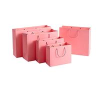 10 unids rosa horizontal vertical 1 unids papel kraft portátil regalo bolsas fiesta boda suministros embalaje regalo sacar bolsas de papel de embalaje