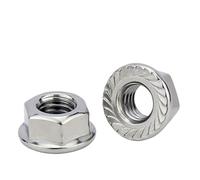 10 unids/set 304 tuerca con reborde hexagonal de acero inoxidable tuerca de bloqueo deslizante M3 M4 M5 M6 M8 M10 M12 M14 M16 M20 para rueda delantera y trasera de bicicleta(M3)