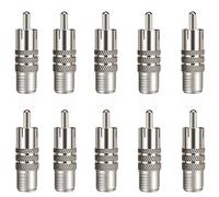 10 Unids / Set Adaptador de Cable Coaxial Macho Tipo F Hembra a RCA Macho, Conector Adaptador de Acoplador Recto para Video y Audio