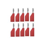 10 Unids/Set Conector Enchufe J.10054 4mm Enchufe Apilable Conector Tipo Banana Conector Frontal Enchufes Multifunción, Rojo