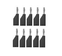 10 Unids/Set Conector J.10054 4mm Enchufe Apilable Conector Tipo Banana Conector Frontal Enchufes Multifunción, Negro