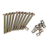 10 unids/set M6 conectores hexagonales de acero for muebles con tornillos de fijación de pernos de 40mm 60mm 80mm 90mm 100mm 150mm(40mm)