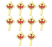 10 unids/set seguro paz pájaro crucifijo detalle broche elegante diseño insignia pin para trajes casuales ropa profesional paz pájaro broche, Silver, como se describe