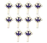 10 unids/set seguro paz pájaro crucifijo detalle broche elegante diseño insignia pin para trajes casuales ropa profesional paz pájaro broche, Silver, como se describe