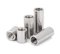10 unids/set tuerca de junta cilíndrica M3 M4 M5 M6 M8 304 tuerca de acoplamiento redonda alargada de acero inoxidable rosca interna tuerca de junta cilíndrica tuercas tubulares ( Size : M8 x 12 x 25