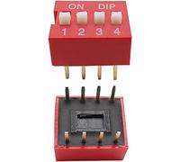 10 Unids Tipo Deslizante Módulo de Interruptor DIP Modo de Posición 2.54mm Paso Interruptor de Palanca Rojo Interruptor a Presión Interruptor Dial (Color : 8)(4)