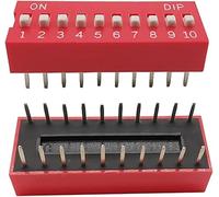 10 Unids Tipo Deslizante Módulo de Interruptor DIP Modo de Posición 2.54mm Paso Interruptor de Palanca Rojo Interruptor a Presión Interruptor Dial (Color : 8)(10)