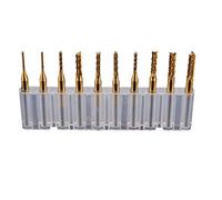 10 unids vástago 1/8 "1.0 1.5 2.0 2.5 3.0 mm corte CNC extremo fresa bit revestimiento de titanio