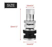 10 válvulas de neumático TR161 de metal para coche, camión, motocicleta, con vástago corto y tapa antipolvo.