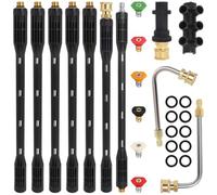 10 varillas de extensión para lavadora a presión con adaptador compatible con Karcher K Series K2 K3 K4 K5 K6 K7, herramientas de limpieza de canalones de 4000 PSI, lanza de extensión de 1/4 pulgadas,