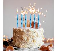 10 Velas de Cumpleaños con Estampado de Pata de Perro, Azul Decoración para Tarta de Patrulla Canina para Niños Decoración de Cupcakes para Cachorros Gatos Mascotas Fiesta de Cumpleaños