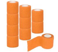 10 Vendajes Autoadhesivos, Cinta Autoadhesiva Elástica No Tejida Transpirable, Cinta Vendaje A Prueba De Golpes, Rollo De Vendaje Para Todos Los Deportes, Mangos Para Tatuajes (Naranja)