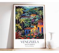 10 Venezuela Travel Poster Venezuela Print South America Travel Art Tropical decor Latin Art So Poster A4 - Inspirador Motivacional Arte de la pared Vida diaria Cita alentadoras frases cortas famosas