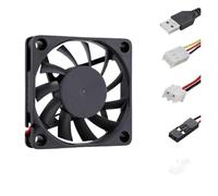 10 ventiladores de 6 cm, 5 V, 12 V, 24 V, 6010 DC, 60 x 60 x 10 mm, axiales, con rodamientos de bolas, for refrigeración de CPU y carcasa de PC.(12V Sleeve 2510)