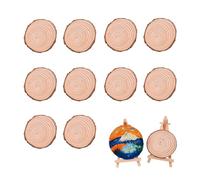 10 virutas de madera, posavasos de madera, placas de imágenes de madera, decoraciones de platos de madera, manualidades de bricolaje, placas de madera redondas sin agujeros, decoración del hogar.