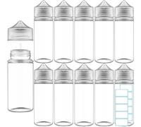 10 x 100 ML Botellas Frascos Botes Vacias Para E Líquidos Electrónicos Vapeo Alquimia Con Etiquetas Unicorn Vacias Cuentagotas Sistema de Goteo pipeta Enchufe Tapas Cónico Transparente 100ML