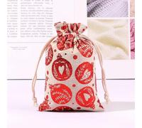 10 x 14 cm, 20 unidades de sacos de Navidad de Papá Noel, bolsas de lino con cordón, bolsas de regalo para disfraz de Papá Noel y bolas de Navidad X-Mas