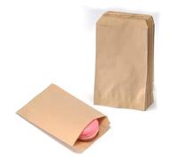 10 x 15 cm, 8 x 15 cm, 13 x 18 cm, 50 bolsas planas de papel kraft pequeñas para embalaje, fiestas, Navidad (marrón, 13 x 18 cm)