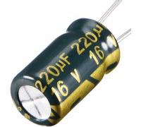 10 x 220uF 16 V condensador bajo ESR 6 x 12 mm 2,5 mm Pitch radial Becherelko condensador electrolítico Elko Fuente de alimentación Reparación Arduino Raspberry Pi DIY Electrónica elpohl®