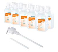 10 x 500 ml Schülke Esemtan® Dry Skin Bálsamo de cuidado para la piel Loción Crema, sin colorantes + 1 x Bomba dosificadora