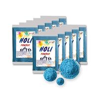10 x Babyshower Set Pack Boy Girl Juego Neutral Boy Girl Holi Gulal Polvo Soluble en Agua Natural Festival sesión de Fotos Colores Polvo Bolsa de Color Sagrado Brillo Color Polvo Fotos (Blue,Azul)