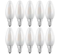 10 X Bellalux LED Filamento Bombillas Velas 4W = 40W E14 Mate 470lm Cálido