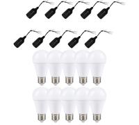 10 x Bombilla LED A60 13W=100W E27 Mate 1270 lm Blanco Cálido NCC-Licht Negro