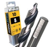 10 x Broca espiral Step Force Ø 8,0 mm - HSS-G DIN 338 para acero, acero de construcción, aluminio, aleaciones de latón AMBOSS WERKZEUGE® Brocas para chapas, perfiles - Hexagonal para taladradora