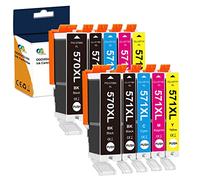 10 x caidi Compatible para Canon PGI-570 CLI-571 cartucho de tinta compatible con Canon Pixma MG5700 MG5750 MG5751 MG5752 MG5753 MG6800 MG6850 MG6851 MG6852 MG6853 impresora