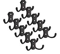 10 x Colgador Perchero LENA 45 x 77 x 27 mm Distancia Agujeros 20 mm negro Gancho de SO-TECH
