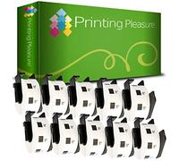 10 x DK11218 Etiquetas Compatible con Brother P-Touch QL-500 QL-570 QL-700 QL-720NW QL-800 QL-810W QL-820NWB QL-1100 QL-1110NWB | 24 x 24mm | 1000 Etiquetas por Rollo | Etiquetas Circulares, Papel