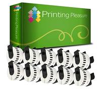 10 x DK22225 Etiquetas continuas Compatible con Brother P-Touch QL-500 QL-570 QL-700 QL-720NW QL-800 QL-810W QL-820NWB QL-1050 QL-1100 QL-1110NWB | 38mm x 30.48m | Cinta para Impresora de Etiquetas