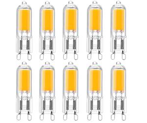 10 x G9 Bombillas LED, 2W Cristal LED de ahorro de energía, Equivalente a 20W Lampara Halogenos, Luz Blanco Cálido 3000K 250LM CRI 80, 360° ángulo de haz, AC220-240V, No-Regulable