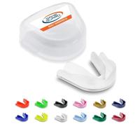 10 x GAME GUARD protector bucal para hervir y morder/protector de encías - protector bucal moldeable/protectores de encías - Mayor/Adulto - Aprobado por CE, deportes escolares,rugby (Transparente)