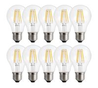10 X Lámpara LED Forma Bombilla A60 4W E27 Claro 340lm Extra Blanco Cálido 1800K
