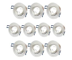 '10 x Lu de mi - Foco empotrable (aluminio marco de montaje"Plata redondo SD de 1046, GU10, orientable