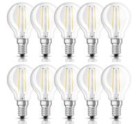 10 x Osram LED Filamento P45 Gota 1,5W=15W E14 Clara 136lm 2700K