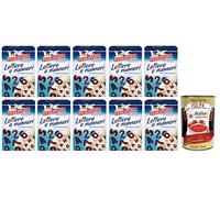 10 x Paneangeli Letter e Numeri di Cioccolato, letras y números de chocolate para decorar postres, paquete de 60 g + lata italiana gourmet Polpa di Pomodoro de 400 g