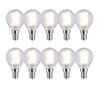10 X Paulmann LED Filamento Gota 5W = 40W E14 Mate 470lm Esfera Cálido 2700K
