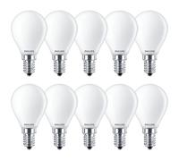 10 x Philips Bombilla LED Forma Gota 4,3W E14 Mate 470 lm 2700K