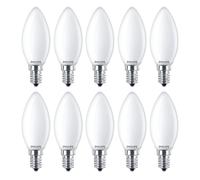 10 X Philips LED Filamento Velas 2,2W = 25Watt E14 Mate 250lm Cálido 2700K