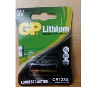 10 x Pila CR123A GP bateria de Litio / 123 / DL123A 3V - CAJA DE 10 PILAS