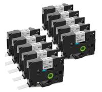 10 x Unistar TZ 12mm 0.47 Negro sobre Blanco Compatible Cintas de Etiquetas Reemplazo para Brother TZe-231 TZe231 12mm x 8m para Brother P-Touch H100 H107B H200 H100LB H110 1000 1010 D210VP D400
