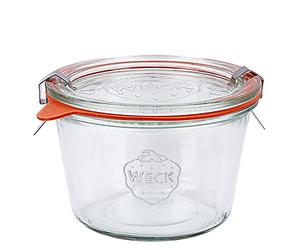 10 x Weck de cristal 370 ml (1/4 litros) con anillo de goma y 2 pinzas