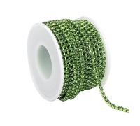 10 Yard Colorful Glass Claw Rhinestone Glitter Crystal Cup Chain Trimmings Sewing For DIY Cloth(13Peridot,SS8(2.3mm-2.4mm))