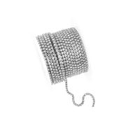 10 yardas de 2,5 mm de cinta de diamantes de imitación para coser, cinta de lentejuelas para manualidades, bisutería, costura, bricolaje, decoración de bodas (plata)